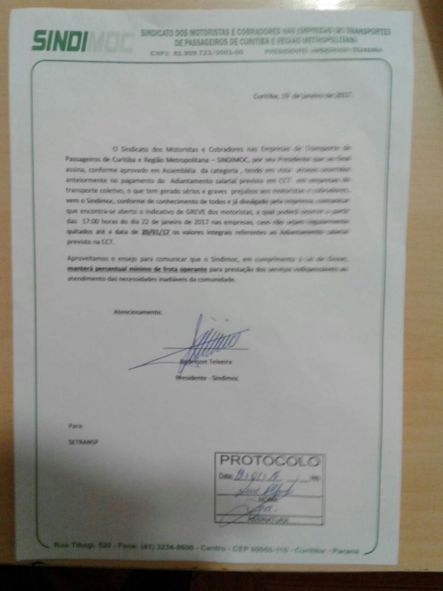 Já na última quinta-feira, Sindimoc oficiou URBS, Comec e Setransp informando greve em caso de atraso no pagamento do vale. Avisados estavam. 